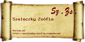 Szeleczky Zsófia névjegykártya
