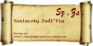 Szeleczky Zsófia névjegykártya