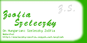 zsofia szeleczky business card